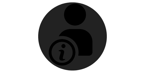 SEO about icon for mobile view with user and info symbol on Quick Rank Up site